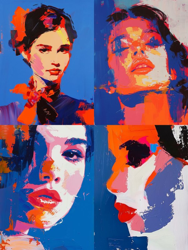 Vibrant Azure Portrait