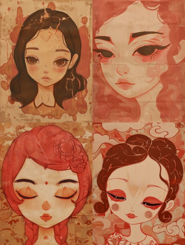 Melancholic Vintage Porcelain Portrait