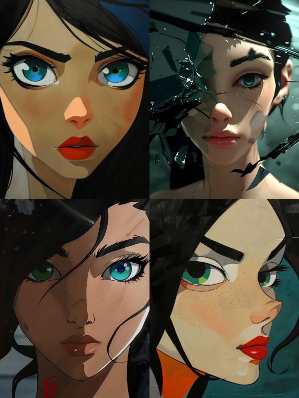 Bold Gaze Modern Digital Portrait