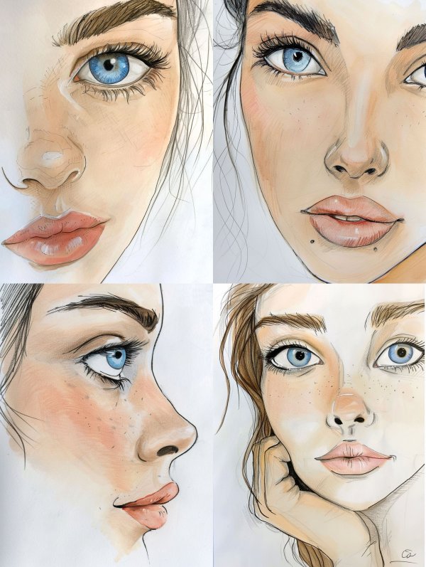 Ethereal Watercolor Portrait Study