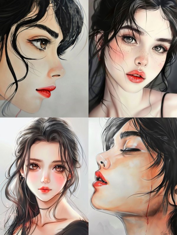Ethereal Ink and Pastel Portrait