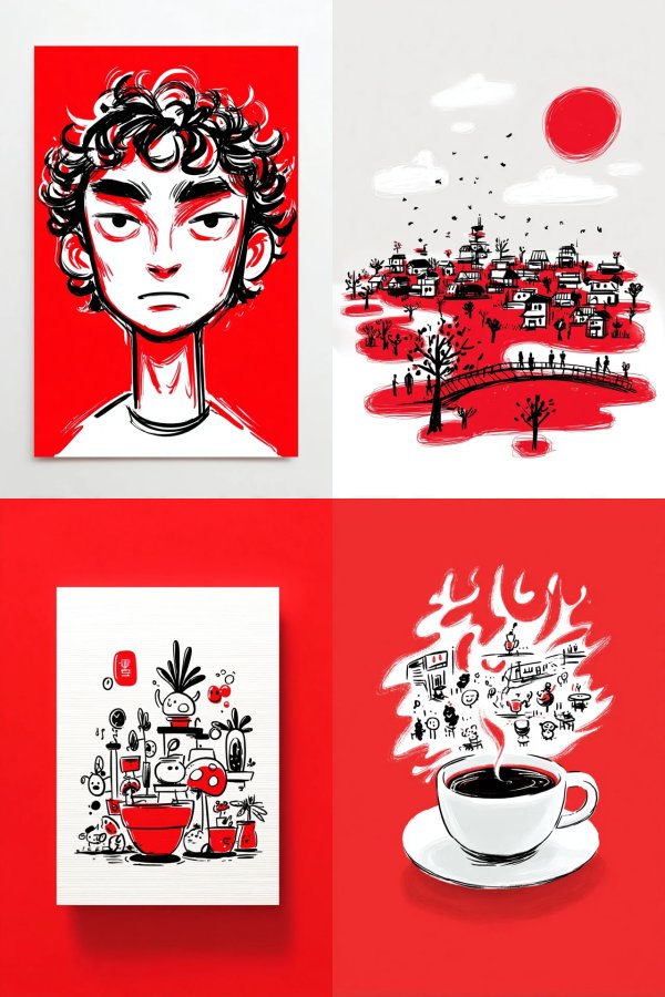 Crimson Ink Portrait
