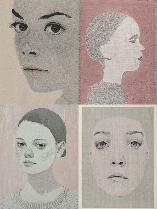 Vintage Halftone Portrait Study