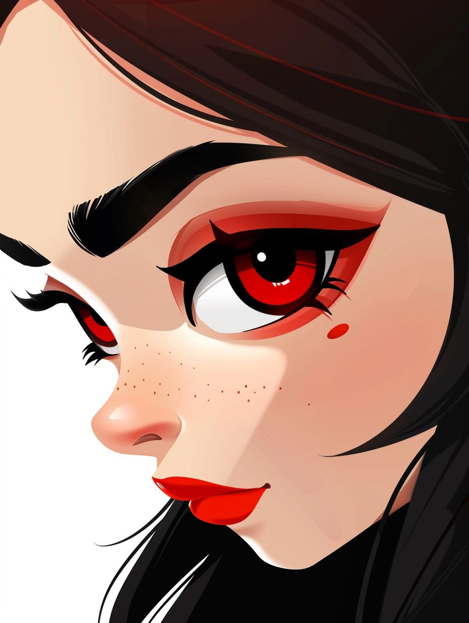 Crimson Gaze Shadow Portrait