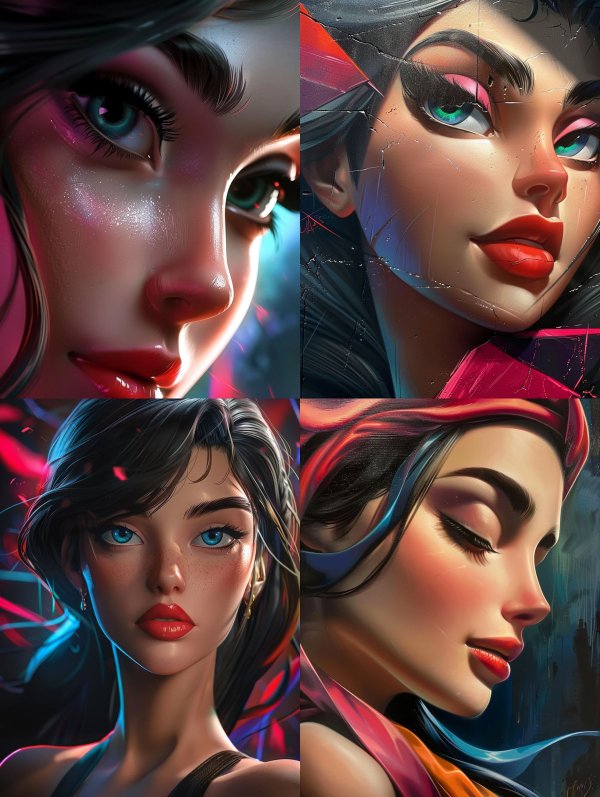 Neon Glow Cybernetic Portrait