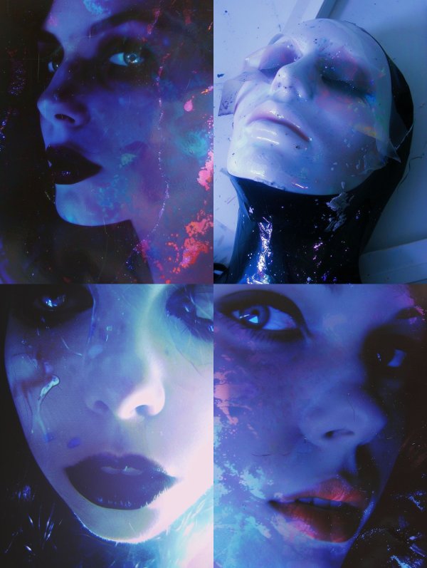 Ethereal Neon Cybernetic Portraits