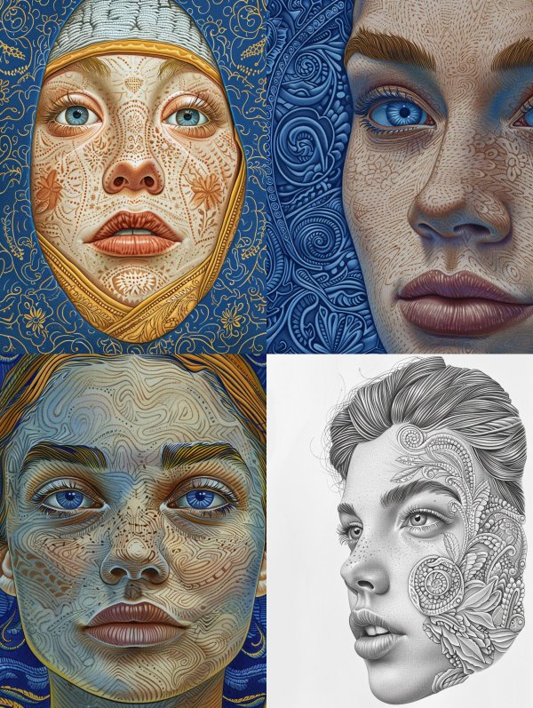 Ornate Gilded Henna Portrait