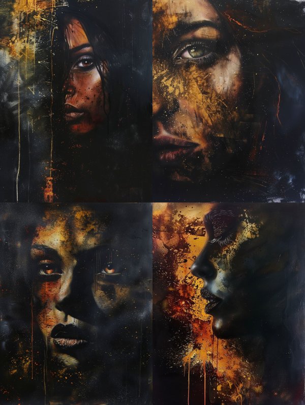 Golden Shadows Ethereal Portrait