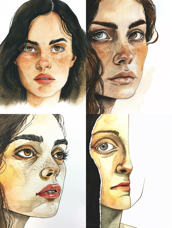Ink and Watercolor Muse