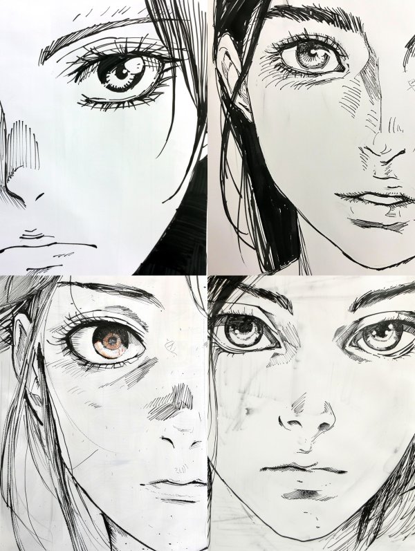 Ink Wash Manga Portrait Study