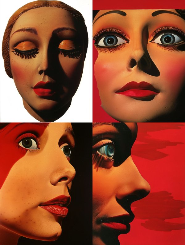 Vintage Surrealist Beauty Portrait