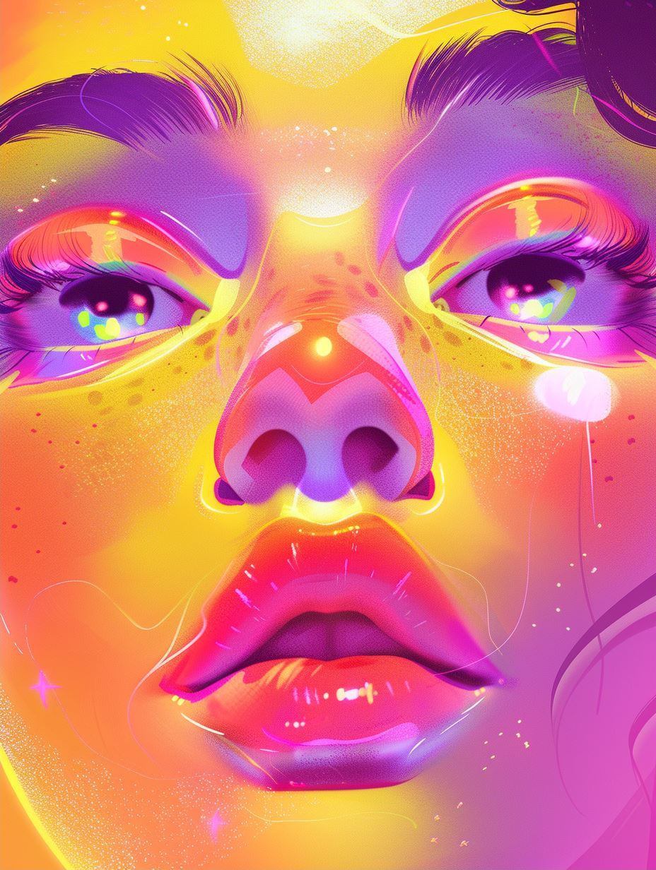 Neon Glow Ethereal Portrait