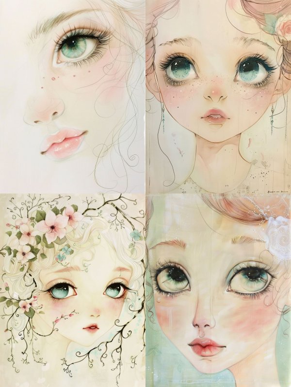 Ethereal Gaze in Soft Pastel