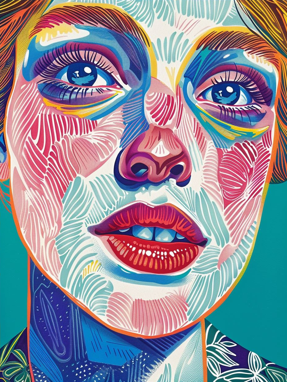 Vibrant Neon Prism Portrait
