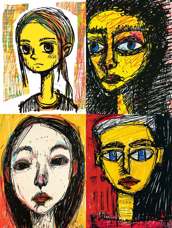 Abstract Expressionist Portrait Studies