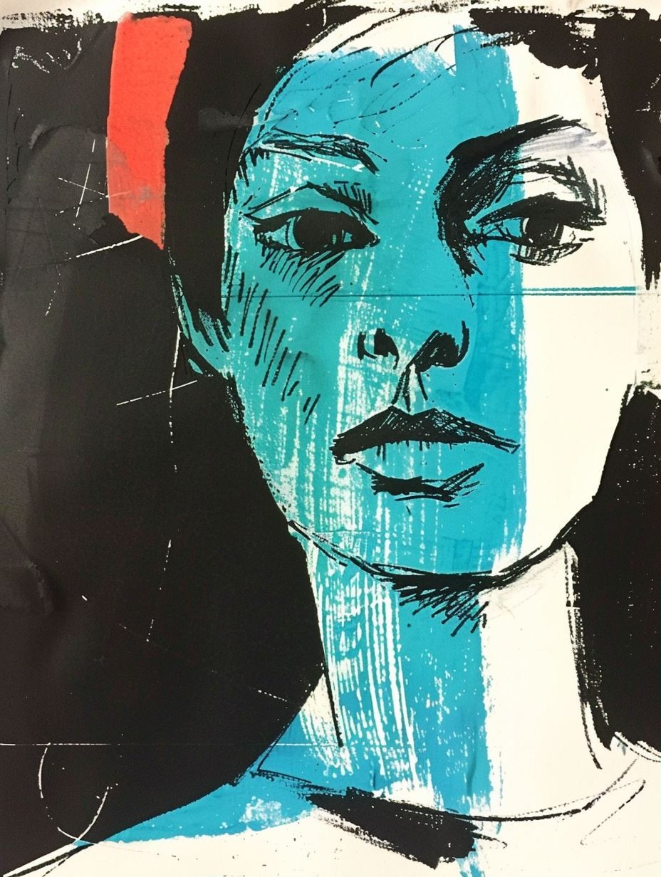 Azure Ink Portrait