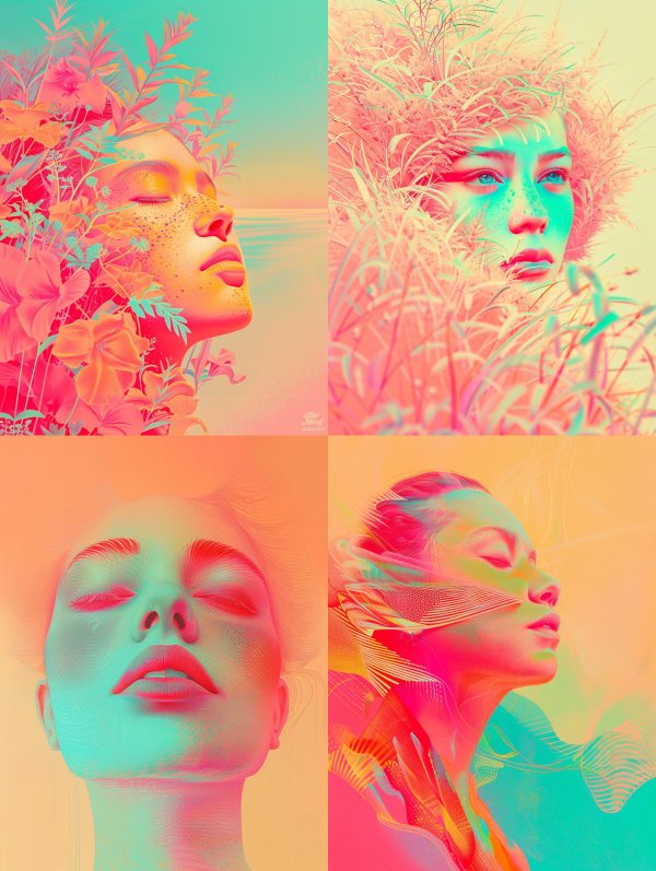 Neon Floral Dreamscape