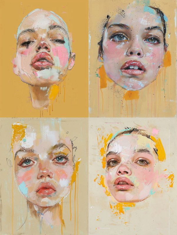 Abstract Pastel Portrait Study