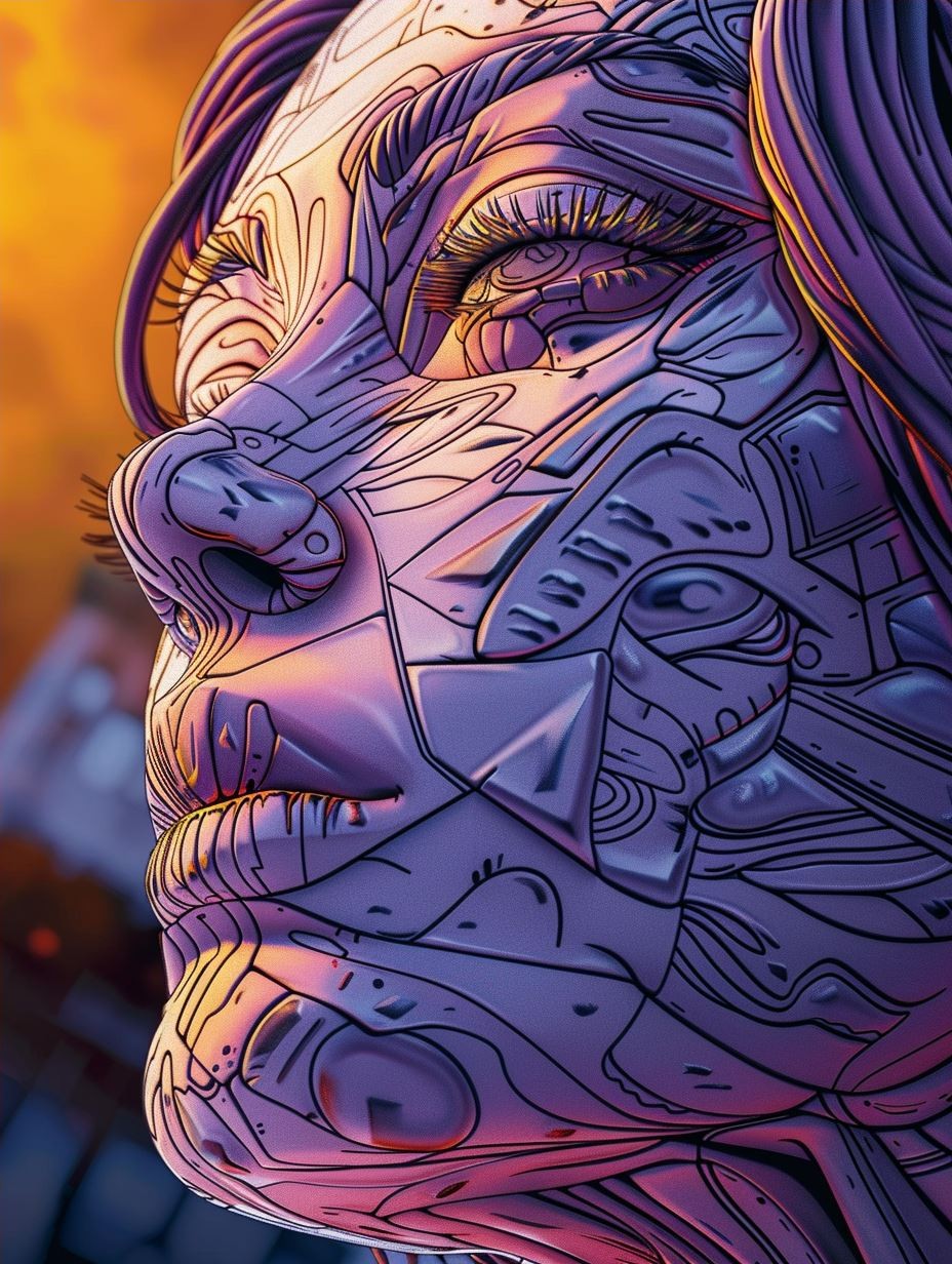 Neon Psychedelic Portrait
