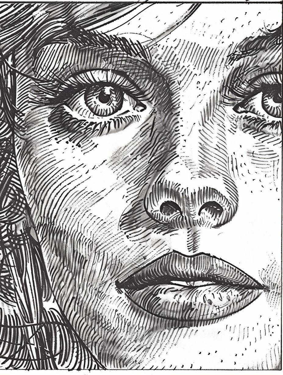 Intricate Ink Hatching Portrait
