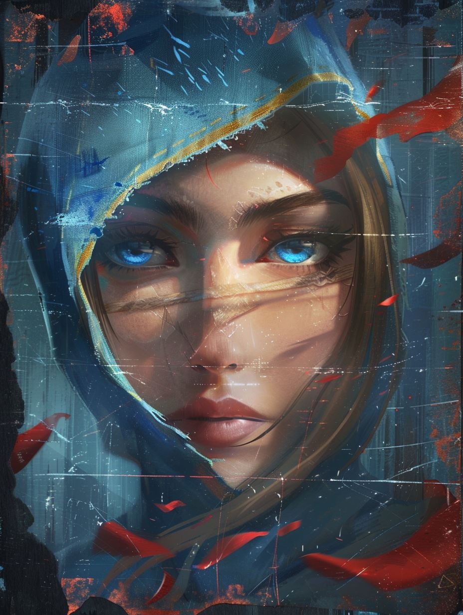 Azure Gaze in Digital Storm