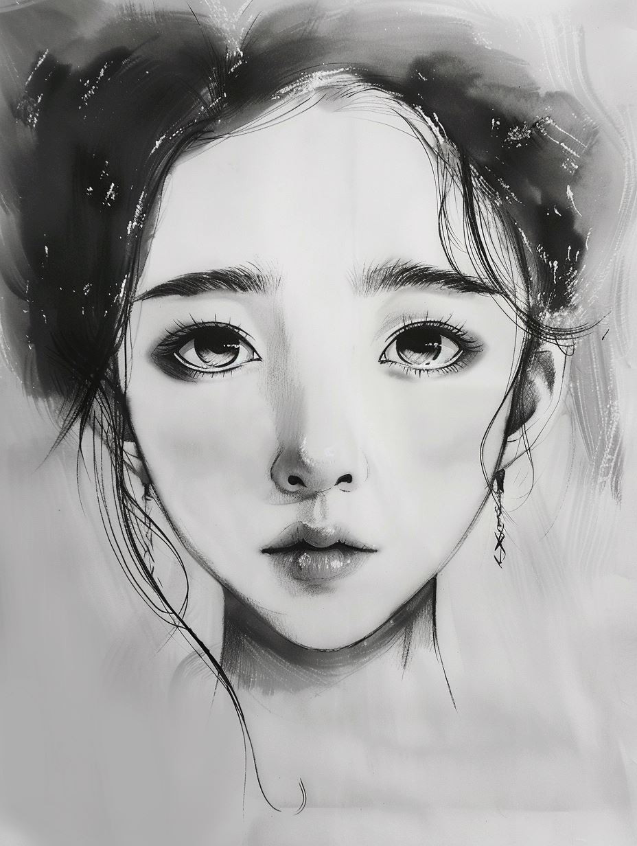 Ethereal Ink Portrait Study