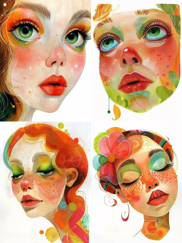 Ethereal Gaze in Vibrant Hues