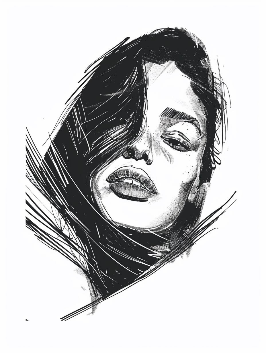 Expressive Ink Portrait Study