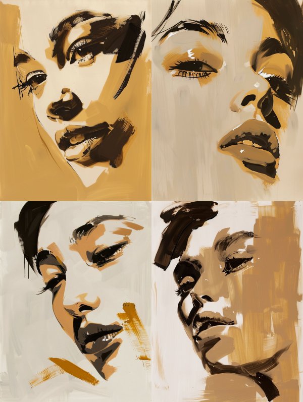 Golden Ochre Expressive Portrait