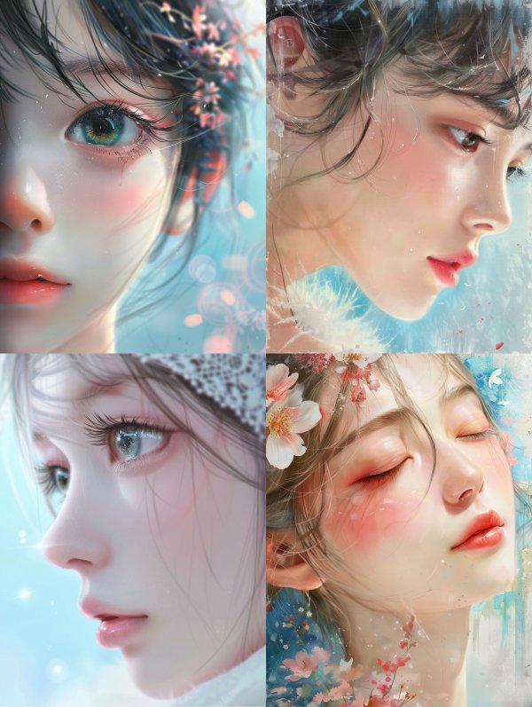 Ethereal Gaze of Spring Blossoms