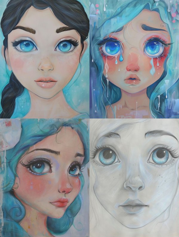 Ethereal Azure Gaze Portrait