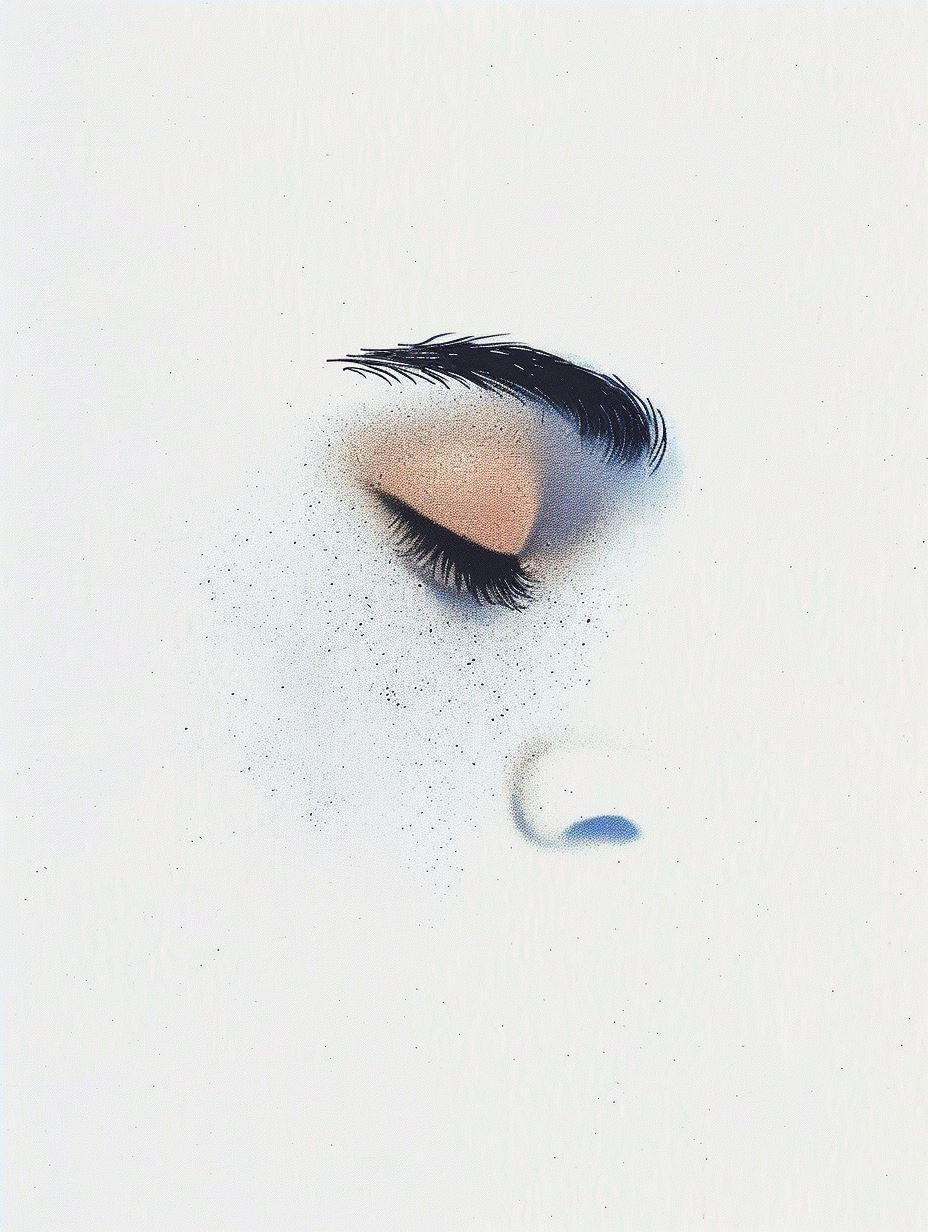 Ethereal Blue Grain Portrait