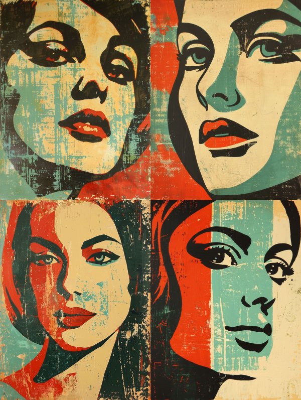 Bold Pop Art Portrait Grid