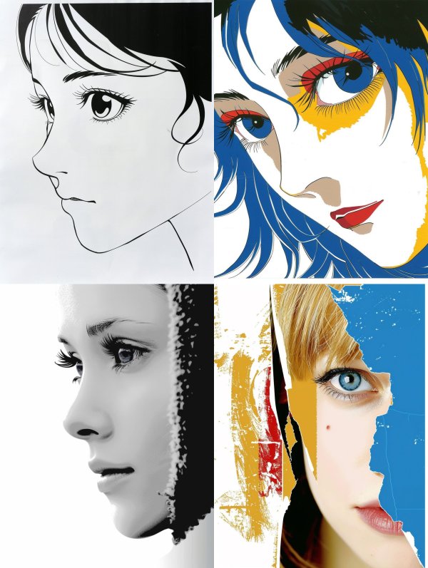 Minimalist Manga Ink Portrait