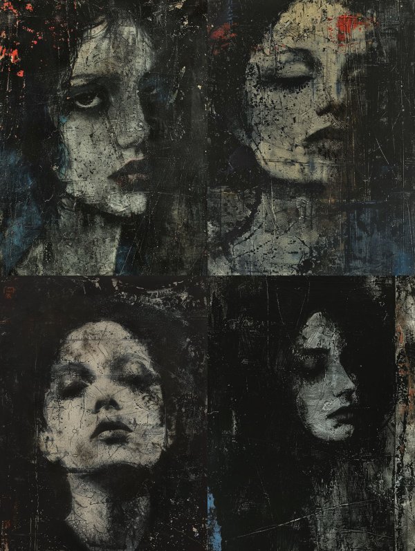 Haunting Echoes of Somber Faces