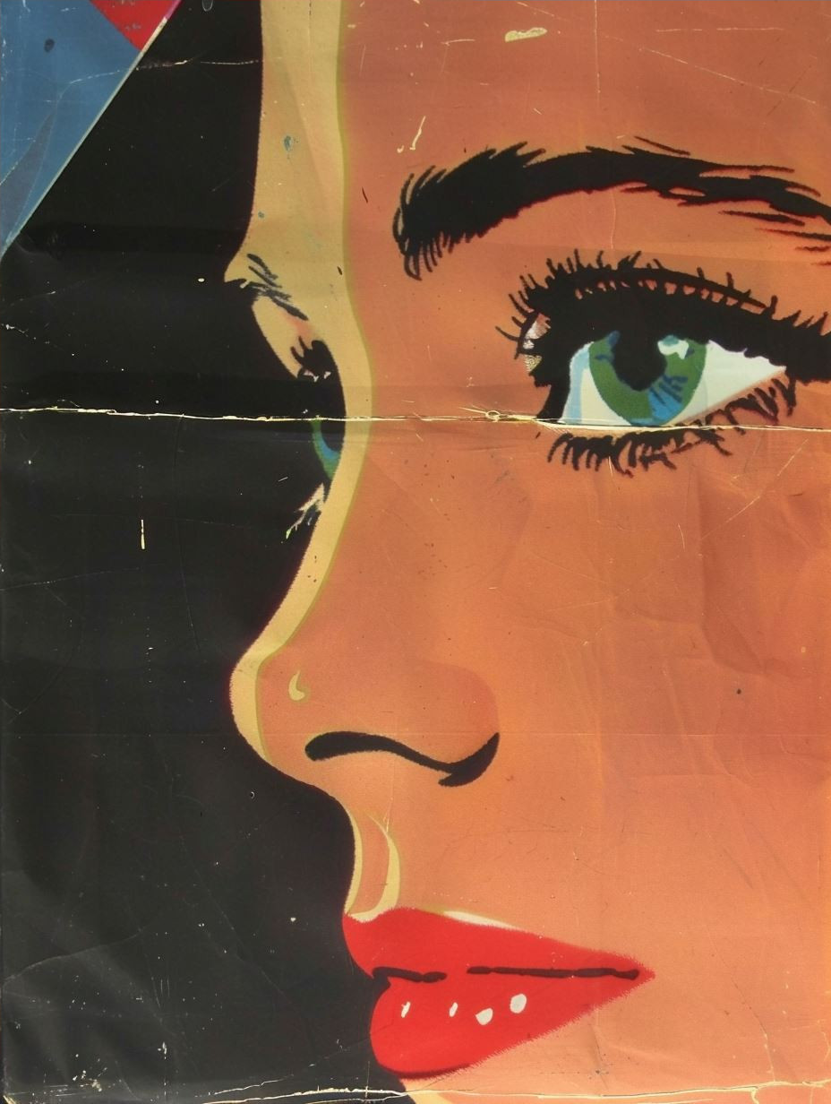 Vintage Noir Pop Art Portrait