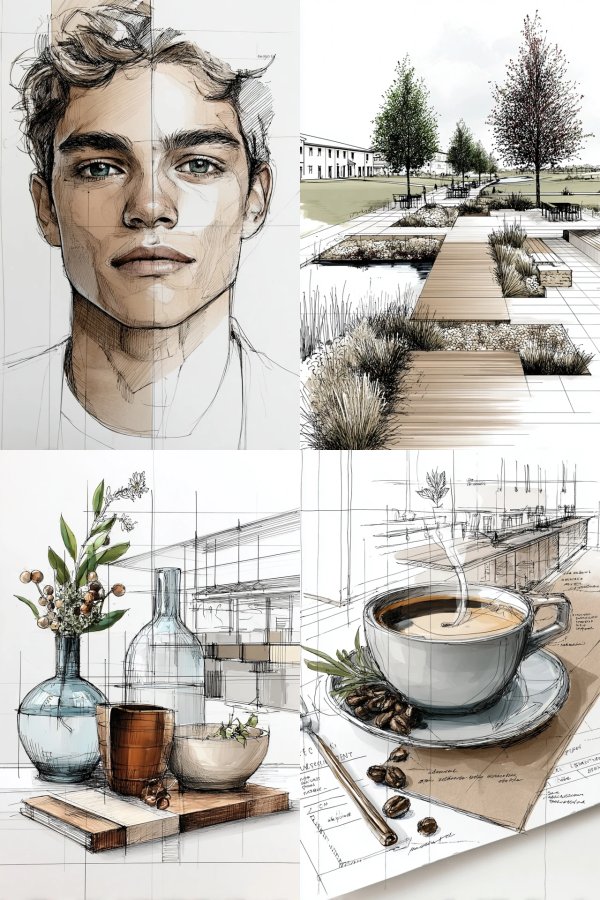 Architectural Portrait Sketch