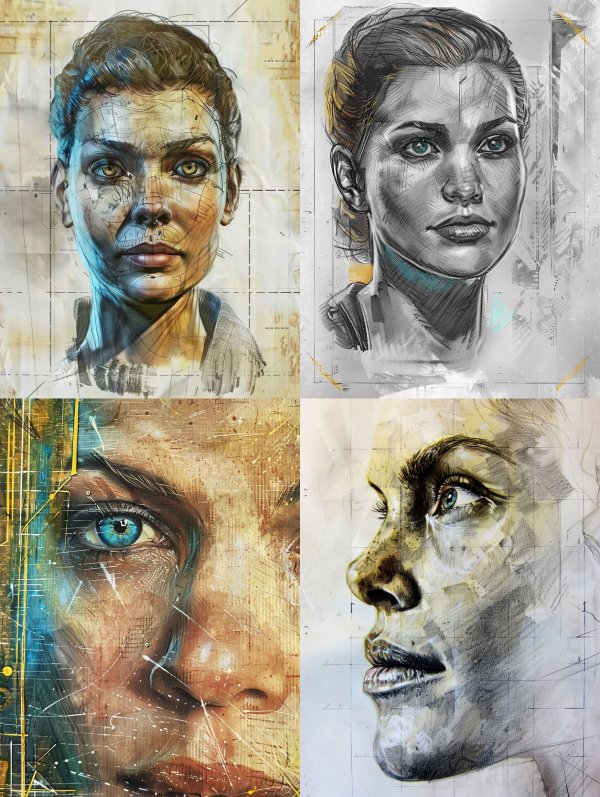 Architectural Blueprint Human Portrait