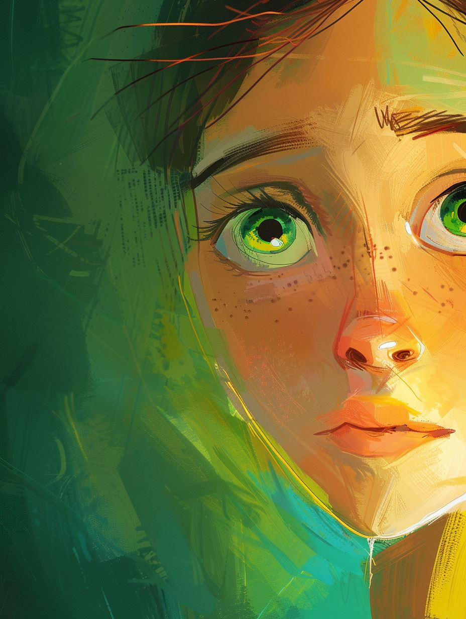Ethereal Gaze in Emerald Hues