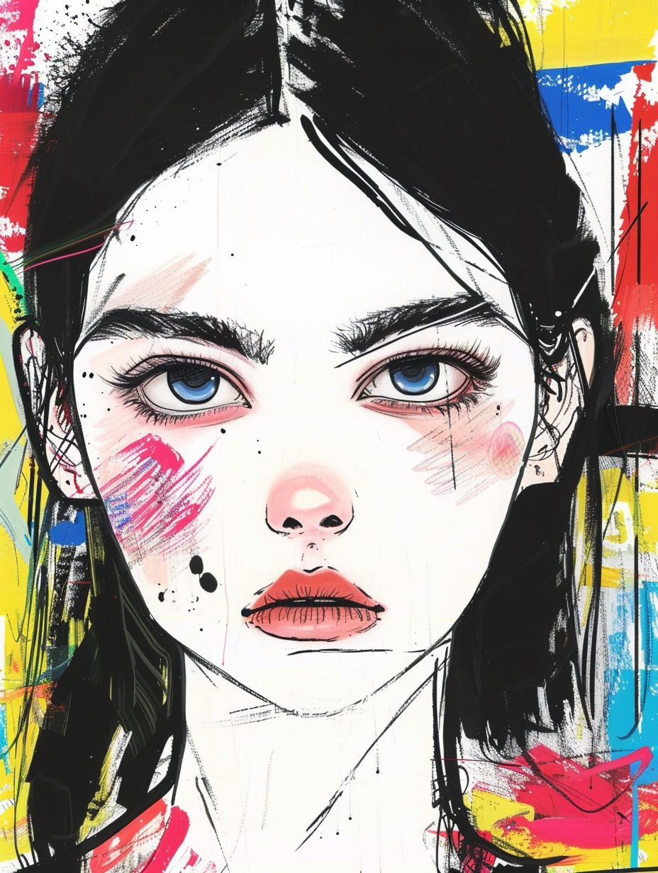 Neon Splatter Urban Portrait