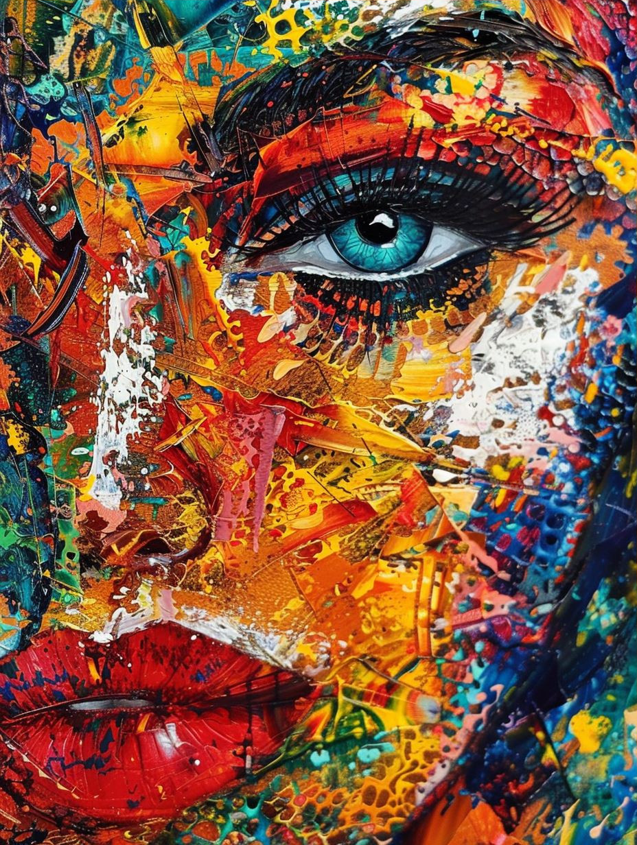 Vibrant Impasto Portrait Gaze