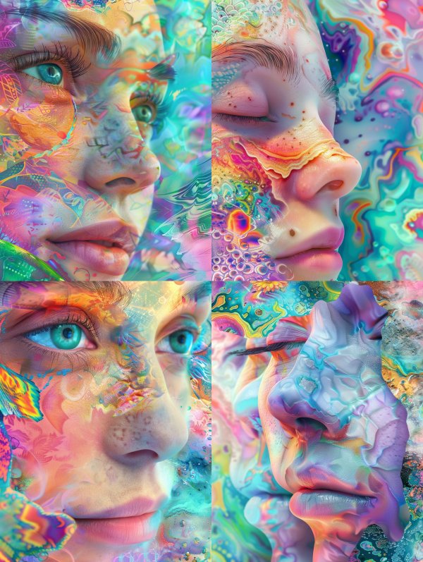 Prismatic Dreamscape Portrait