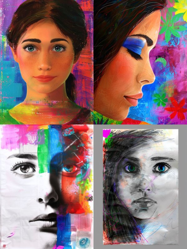 Vibrant Multidimensional Portrait Study