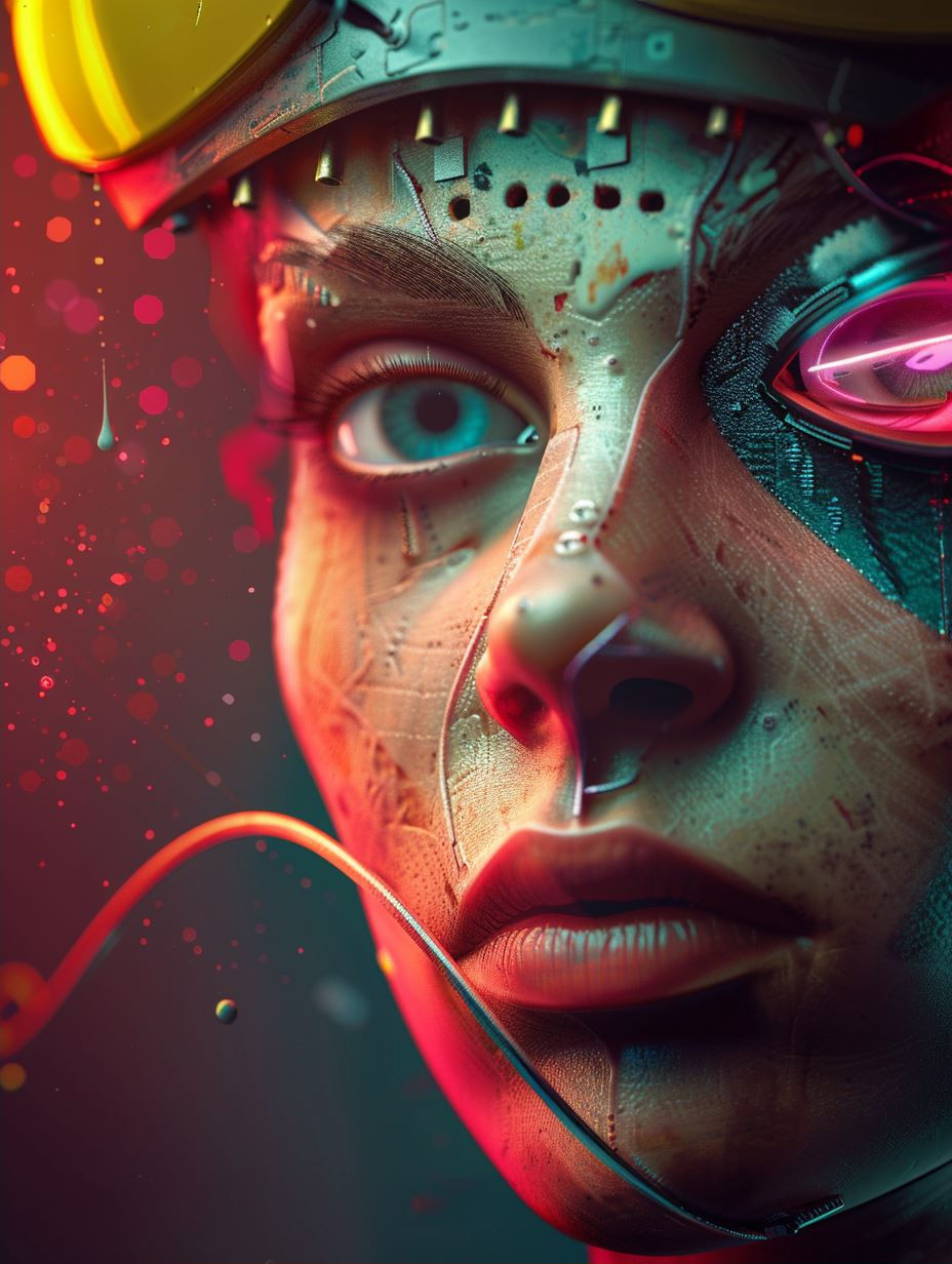 Neon Grime Cyberpunk Portrait