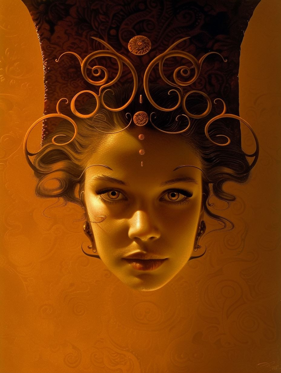 Golden Ethereal Goddess Portrait