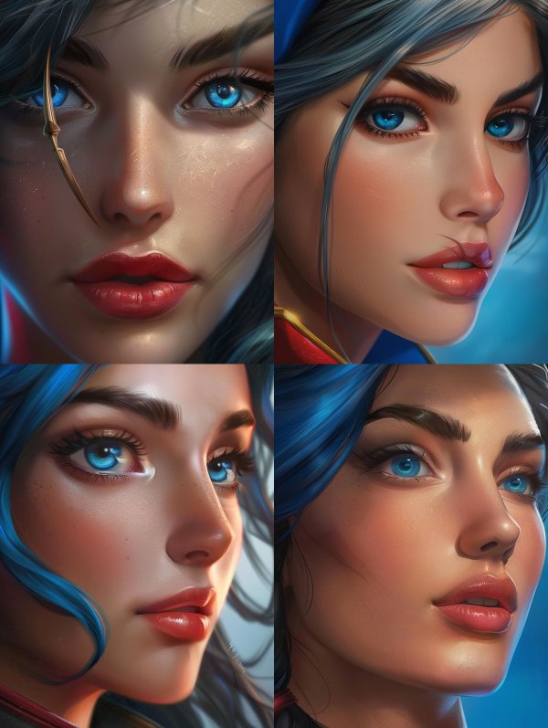 Ethereal Gaze of Neon Azure