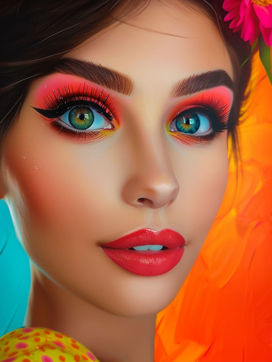 Vibrant Neon Tropical Beauty