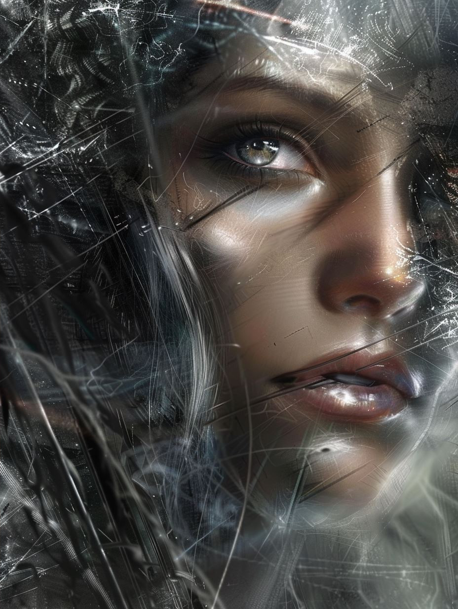 Fragmented Gaze Through Shattered Glass