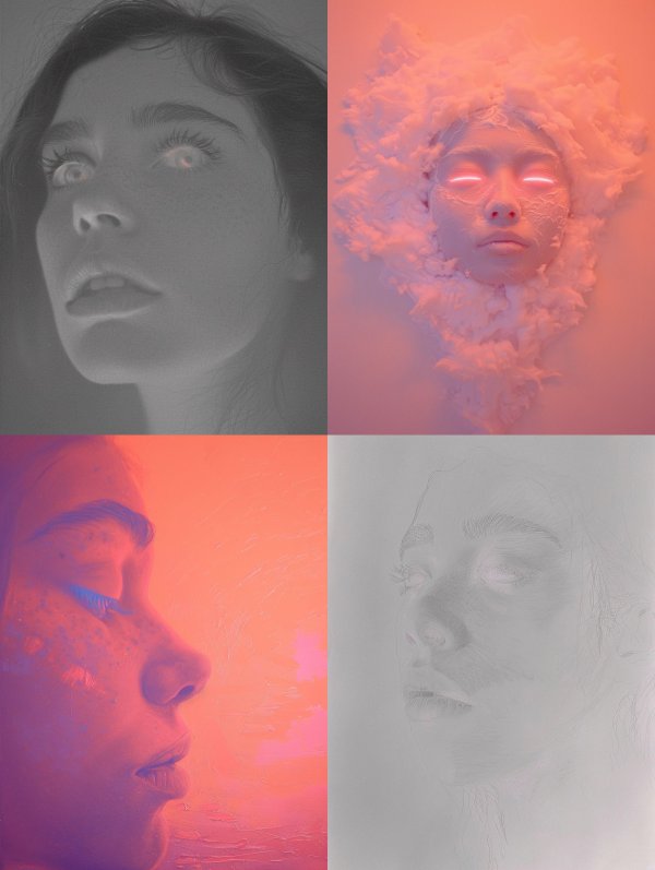 Ethereal Monochrome Gaze