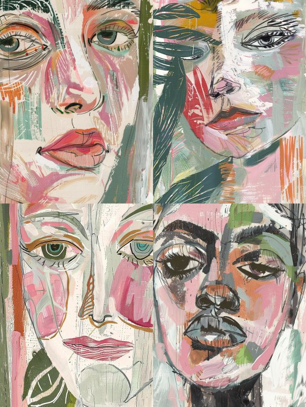 Abstract Expressionist Portrait Studies